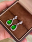 14K GOLD 4.79 CTW VIVID GREEN NATURAL EMERALD & DIAMOND EARRINGS