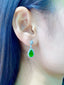 14K GOLD 4.79 CTW VIVID GREEN NATURAL EMERALD & DIAMOND EARRINGS