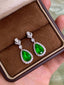 14K GOLD 4.79 CTW VIVID GREEN NATURAL EMERALD & DIAMOND EARRINGS