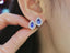 14K GOLD 1.42 CTW NATURAL SAPPHIRE & DIAMOND EARRINGS