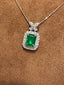 14K GOLD 1.91 CTW VIVID GREEN NATURAL EMERALD & DIAMOND PENDANT