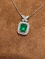 14K GOLD 1.91 CTW VIVID GREEN NATURAL EMERALD & DIAMOND PENDANT