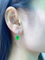 14K GOLD 2.91 CTW VIVID GREEN NATURAL EMERALD & DIAMOND EARRINGS