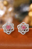 14K GOLD 0.80 CTW NATURAL PINK DIAMOND & DIAMOND EARRINGS