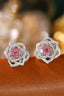 14K GOLD 0.80 CTW NATURAL PINK DIAMOND & DIAMOND EARRINGS