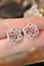 14K GOLD 0.80 CTW NATURAL PINK DIAMOND & DIAMOND EARRINGS