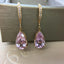 14K GOLD 11.53 CTW NATURAL KUNZITE & DIAMOND EARRINGS