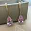 14K GOLD 11.53 CTW NATURAL KUNZITE & DIAMOND EARRINGS