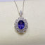 14K GOLD 2.75 CTW NATURAL TANZANITE & DIAMOND PENDANT