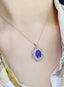 14K GOLD 2.75 CTW NATURAL TANZANITE & DIAMOND PENDANT