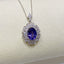 14K GOLD 2.75 CTW NATURAL TANZANITE & DIAMOND PENDANT