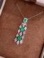 14K GOLD 1.25 CTW VIVID GREEN NATURAL EMERALD & DIAMOND PENDANT