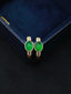 14K GOLD 2.2 CTW VIVID GREEN NATURAL EMERALD & DIAMOND EARRINGS