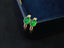 14K GOLD 2.2 CTW VIVID GREEN NATURAL EMERALD & DIAMOND EARRINGS