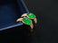 14K GOLD 2.2 CTW VIVID GREEN NATURAL EMERALD & DIAMOND EARRINGS