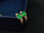 14K GOLD 2.2 CTW VIVID GREEN NATURAL EMERALD & DIAMOND EARRINGS