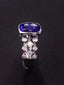 14K GOLD 2.22 CTW NATURAL TANZANITE & DIAMOND RING