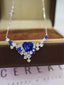 14K GOLD 2.07 CTW NATURAL SAPPHIRE & DIAMOND NECKLACE