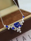 14K GOLD 2.07 CTW NATURAL SAPPHIRE & DIAMOND NECKLACE