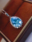 14K GOLD 5.47 CTW NATURAL AQUAMARINE & DIAMOND PENDANT