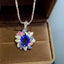 14K GOLD 4.08 CT NATURAL TANZANITE & DIAMOND PENDANT