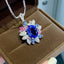 14K GOLD 4.08 CT NATURAL TANZANITE & DIAMOND PENDANT