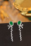 14K GOLD 2.55 CTW VIVID GREEN NATURAL EMERALD & DIAMOND EARRINGS