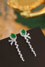 14K GOLD 2.55 CTW VIVID GREEN NATURAL EMERALD & DIAMOND EARRINGS