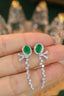 14K GOLD 2.55 CTW VIVID GREEN NATURAL EMERALD & DIAMOND EARRINGS