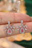 14K GOLD 0.70 CTW NATURAL PINK DIAMOND & DIAMOND EARRINGS