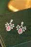 14K GOLD 0.70 CTW NATURAL PINK DIAMOND & DIAMOND EARRINGS