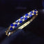 14K GOLD 4.1 CT VIVID BLUE NATURAL SAPPHIRE & DIAMOND BANGLE