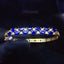 14K GOLD 4.1 CT VIVID BLUE NATURAL SAPPHIRE & DIAMOND BANGLE