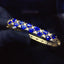 14K GOLD 4.1 CT VIVID BLUE NATURAL SAPPHIRE & DIAMOND BANGLE