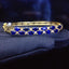 14K GOLD 4.1 CT VIVID BLUE NATURAL SAPPHIRE & DIAMOND BANGLE