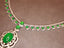 14K GOLD 9.27 CTW VIVID GREEN NATURAL EMERALD & DIAMOND NECKLACE