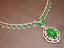 14K GOLD 9.27 CTW VIVID GREEN NATURAL EMERALD & DIAMOND NECKLACE