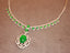 14K GOLD 9.27 CTW VIVID GREEN NATURAL EMERALD & DIAMOND NECKLACE