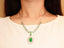 14K GOLD 9.27 CTW VIVID GREEN NATURAL EMERALD & DIAMOND NECKLACE