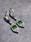 14K GOLD 1.07 CTW VIVID GREEN NATURAL EMERALD & DIAMOND EARRINGS