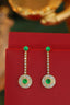 14K GOLD 1.76 CTW VIVID GREEN NATURAL EMERALD & DIAMOND EARRINGS