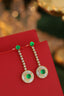 14K GOLD 1.76 CTW VIVID GREEN NATURAL EMERALD & DIAMOND EARRINGS