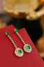 14K GOLD 1.76 CTW VIVID GREEN NATURAL EMERALD & DIAMOND EARRINGS