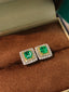 14K GOLD 1.73 CTW VIVID GREEN NATURAL EMERALD & DIAMOND EARRINGS