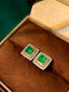 14K GOLD 1.73 CTW VIVID GREEN NATURAL EMERALD & DIAMOND EARRINGS