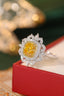 14K GOLD 1.51 CTW NATURAL YELLOW DIAMOND & DIAMOND RING