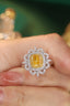 14K GOLD 1.51 CTW NATURAL YELLOW DIAMOND & DIAMOND RING