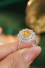 14K GOLD 1.51 CTW NATURAL YELLOW DIAMOND & DIAMOND RING