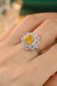 14K GOLD 1.51 CTW NATURAL YELLOW DIAMOND & DIAMOND RING