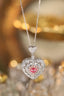 14K GOLD 0.60 CTW NATURAL PINK DIAMOND & DIAMOND NECKLACE